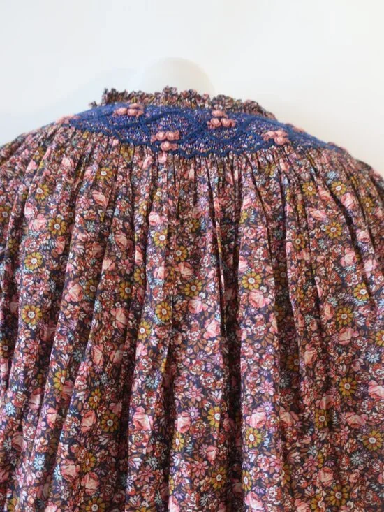 Womens Doen Odessa (Item- 25) Smocked Floral Multicolor Mini Shift Dress S - Picture 9 of 12